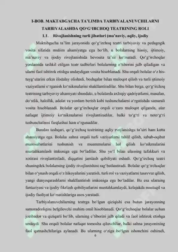 Qo'g'irchoq Teatri orqali hissiyotni uyg'otish va bolalarda ijodiy ko'nikmalarni rivojlantirish 6