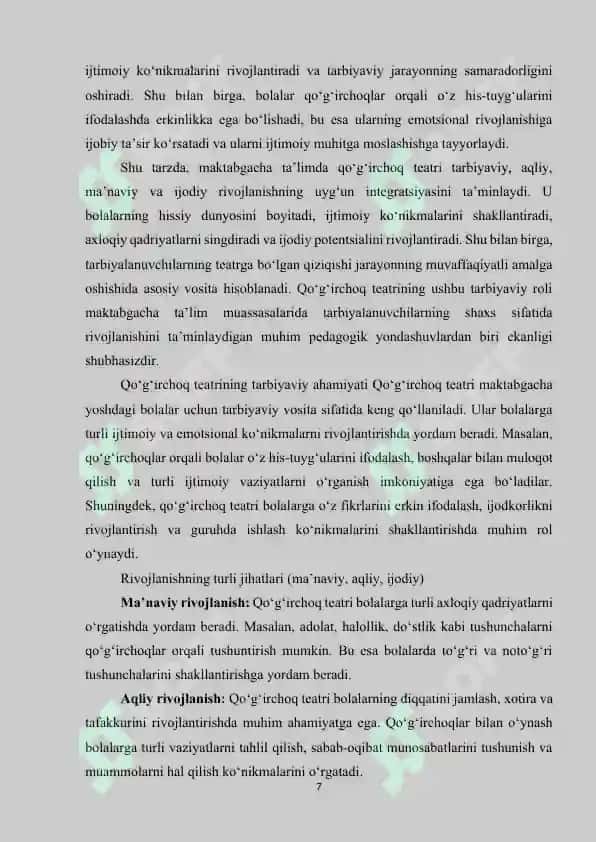 Qo'g'irchoq Teatri orqali hissiyotni uyg'otish va bolalarda ijodiy ko'nikmalarni rivojlantirish 7