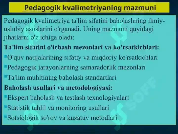 Pedagogik kvalimetriyaning mazmuni-lnternet tarmog'idan mavzuga doir axborotlar izlash va tahlil qilish. 7