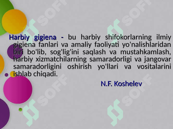 O’ZBEKISTON  RESPUBLIKASIDA  HARBIY GIGIYENANING, RIVOJLANISH  SHAKLLARINI 6