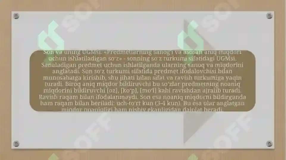 Son so'z turkumi haqida 2