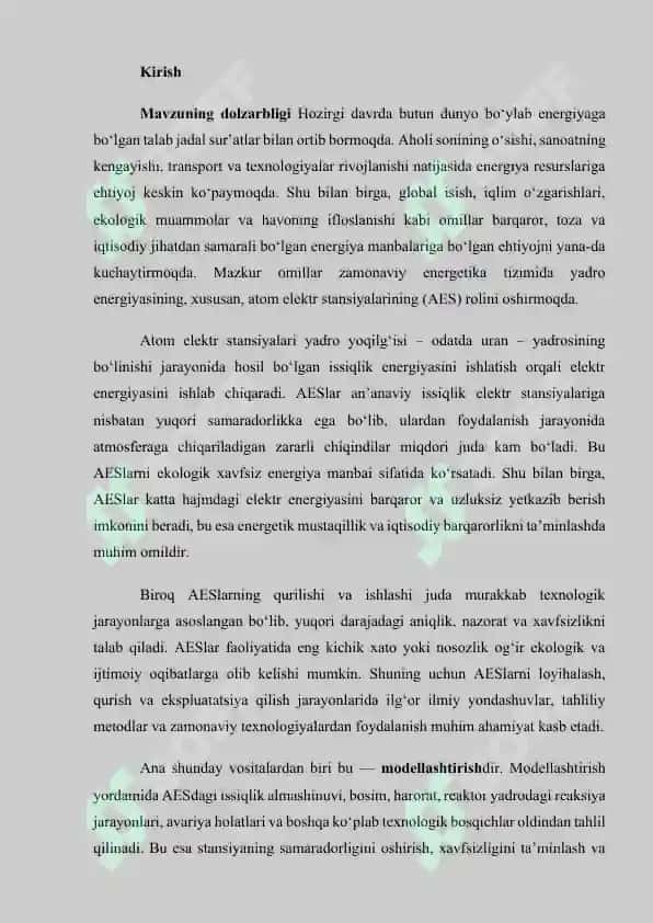 atom eletr stansiyalarini modellashtirish 2