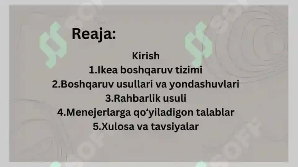 Ikea xalqaro chakana savdo brendining boshqaruv jarayoni 2