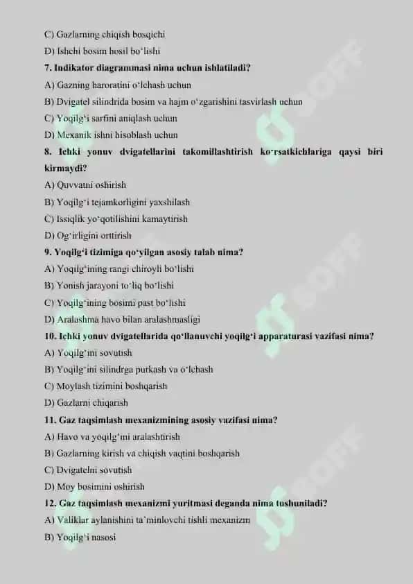 Termodinamik sikllar test savollari 2