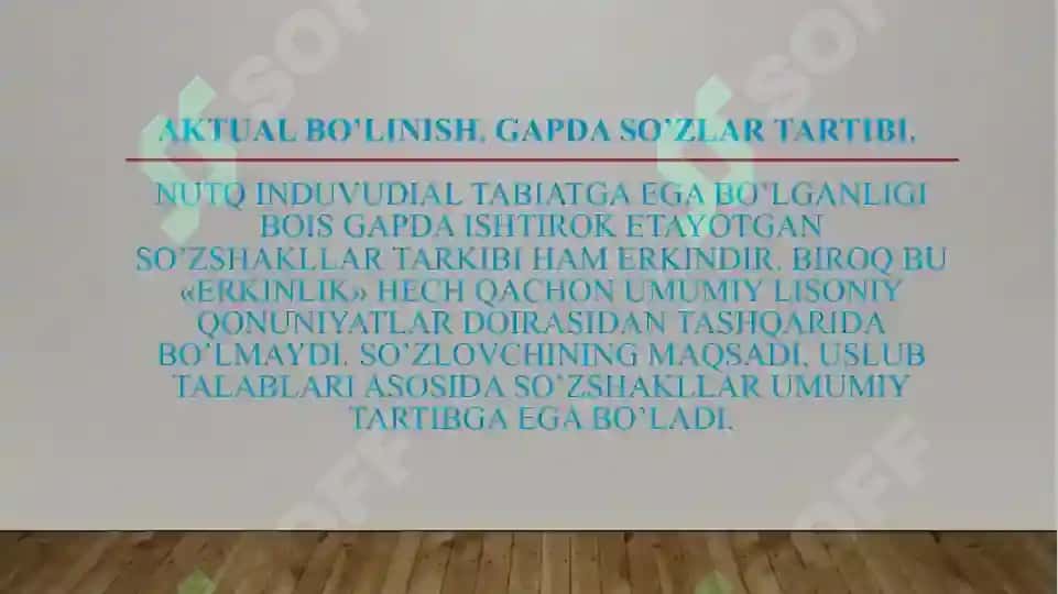 Gapning aktual bo`linishi 3