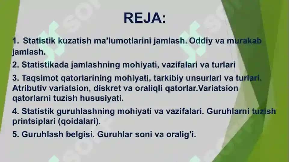Statistika Jamlash va Guruhlash 2