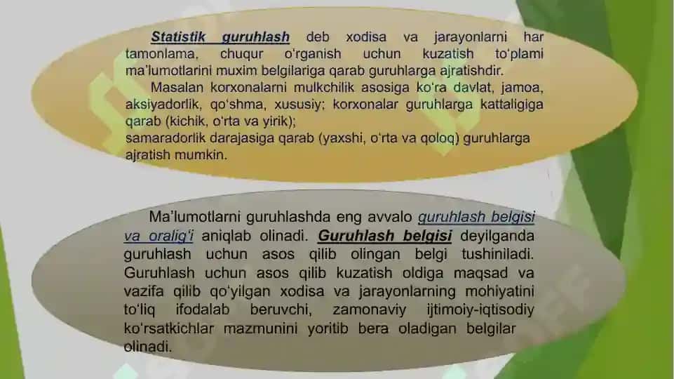 Statistika Jamlash va Guruhlash 5