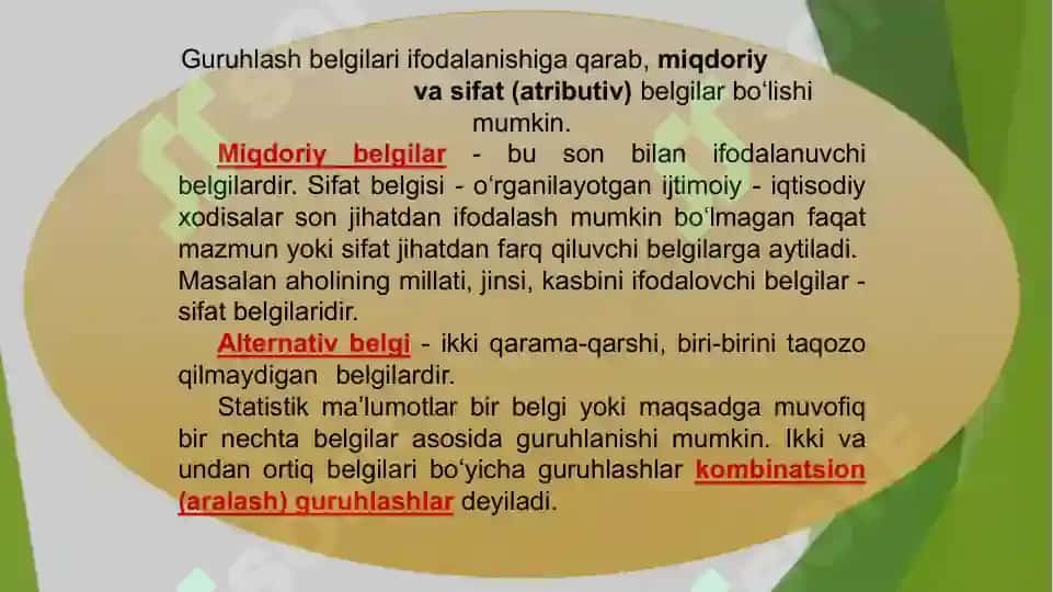 Statistika Jamlash va Guruhlash 6