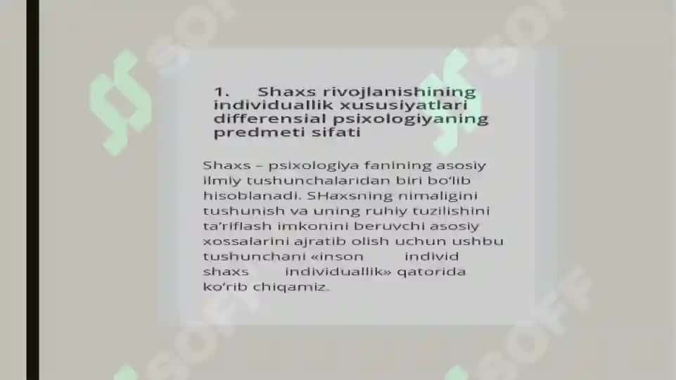 shaxs rivojlanishining individuallik xususiyatlari 2