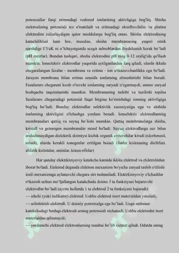 Elektrod potensiallarni aniqlash usullari 8