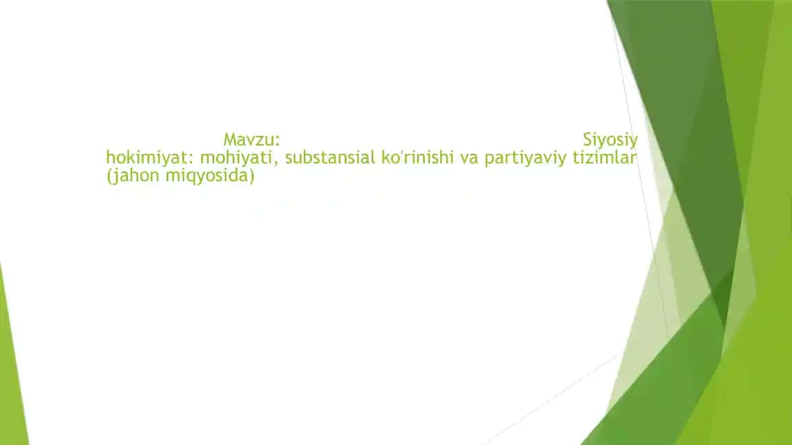 Siyosiy Hokimiyat 1
