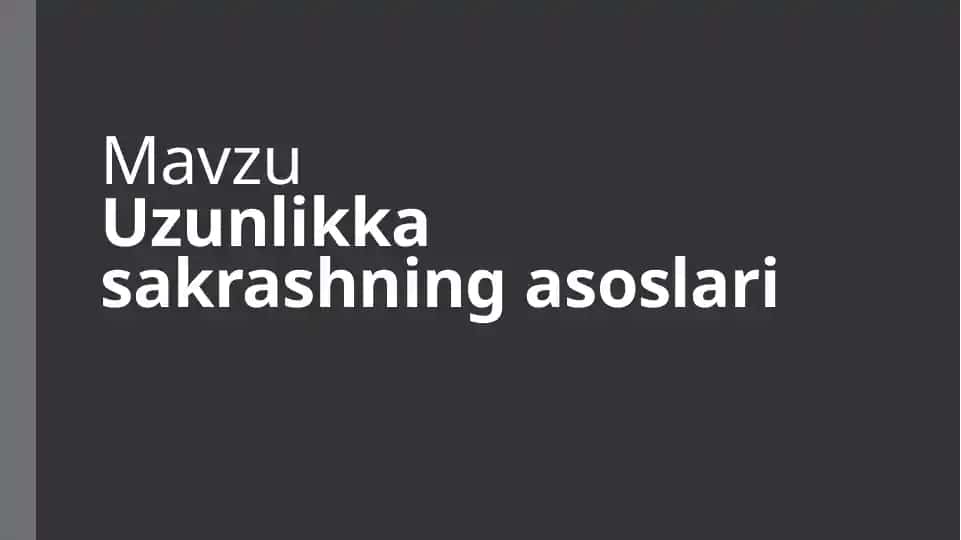 Uzunlikka sakrashning asoslari