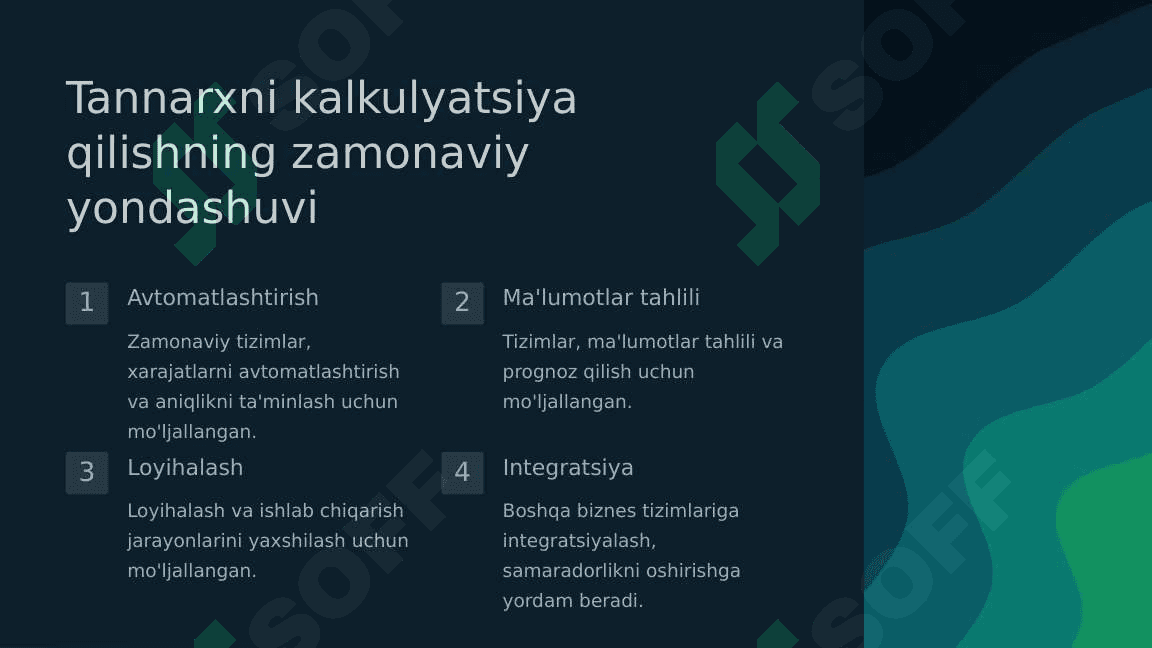 Mahsulot tannarxini kalkulyatsiya qilishning zamonaviy tizimlari 5