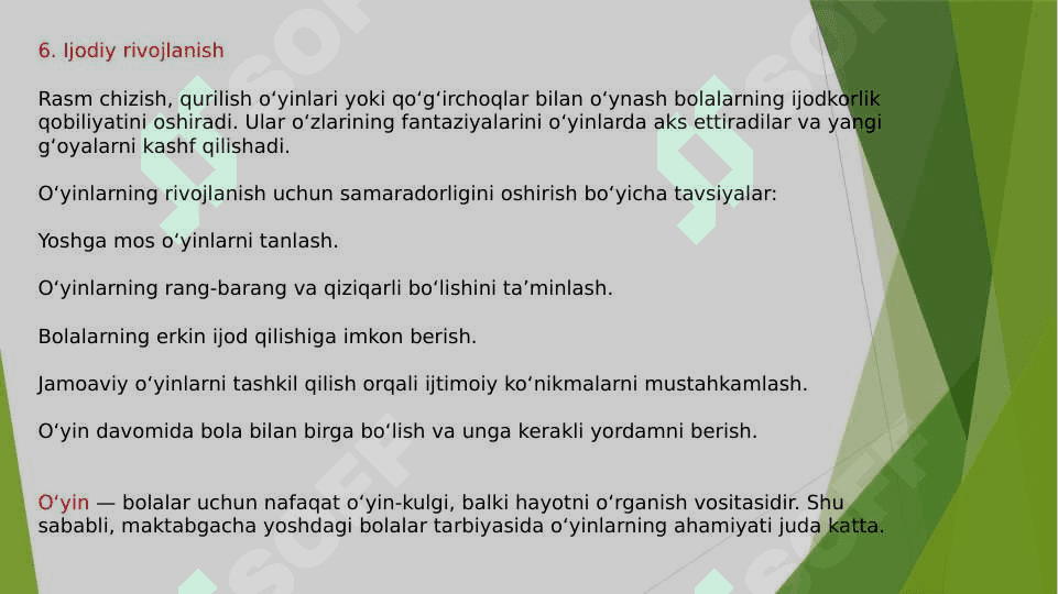 Maktabgacha taʼlim tashkilotlarida oʻyin va uning turlari 8