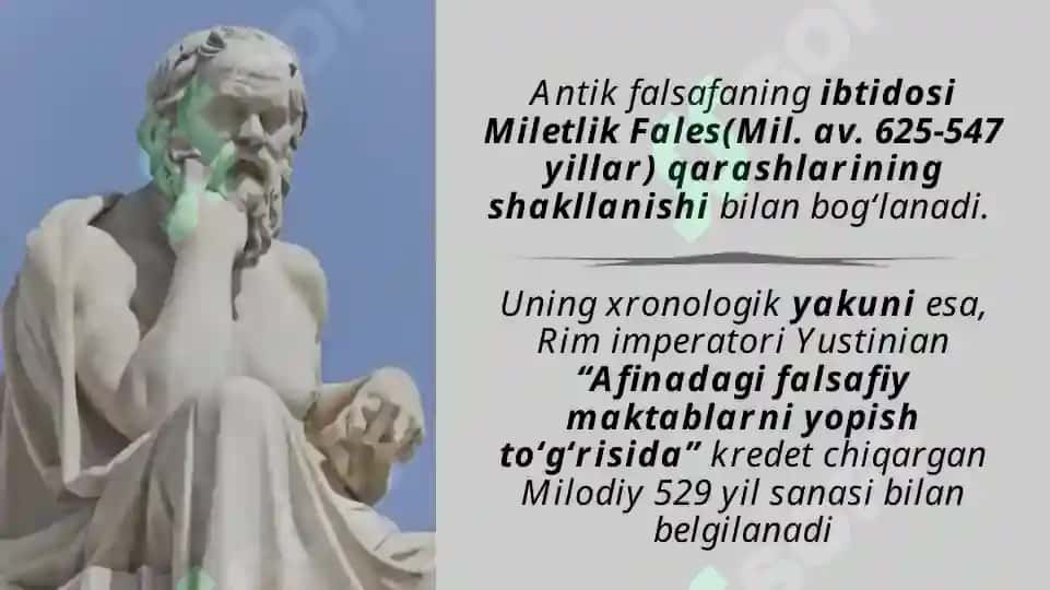 Falsafiy tafakkur taraqqiyoti bosqichlari:  G‘arb falsafasi 2