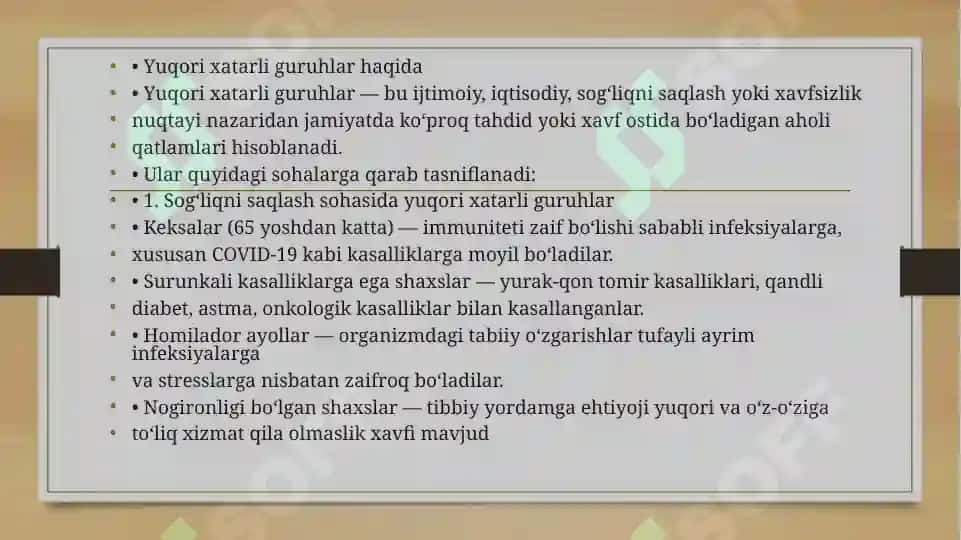 PROFILAKTIKAGA MUHTOJ BOʻLGAN YUQORI XATARLI GURUHLAR 3