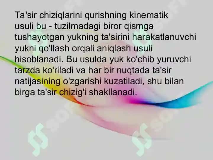 Ta'sir chiziqlarini qurishning kinematik usuli 2