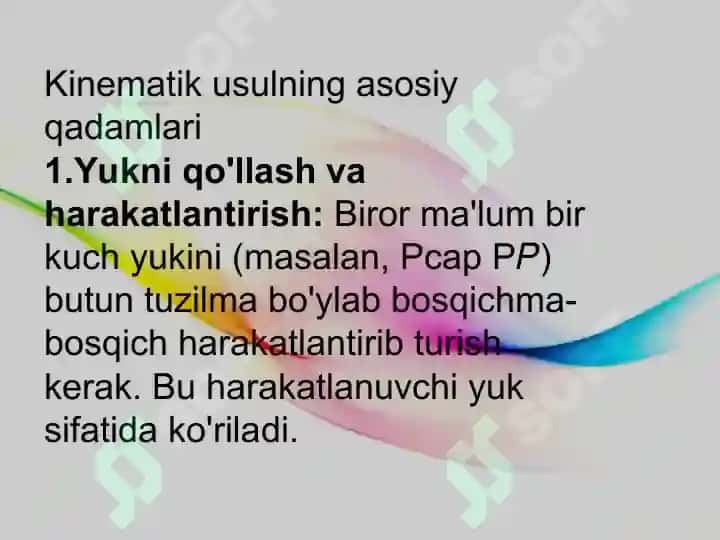 Ta'sir chiziqlarini qurishning kinematik usuli 3