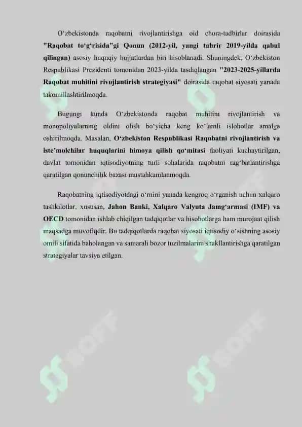 Iqtisodiyotda raqobatni qo'llab quvatlash. Monopolyalar va antimonopol siyosat 6