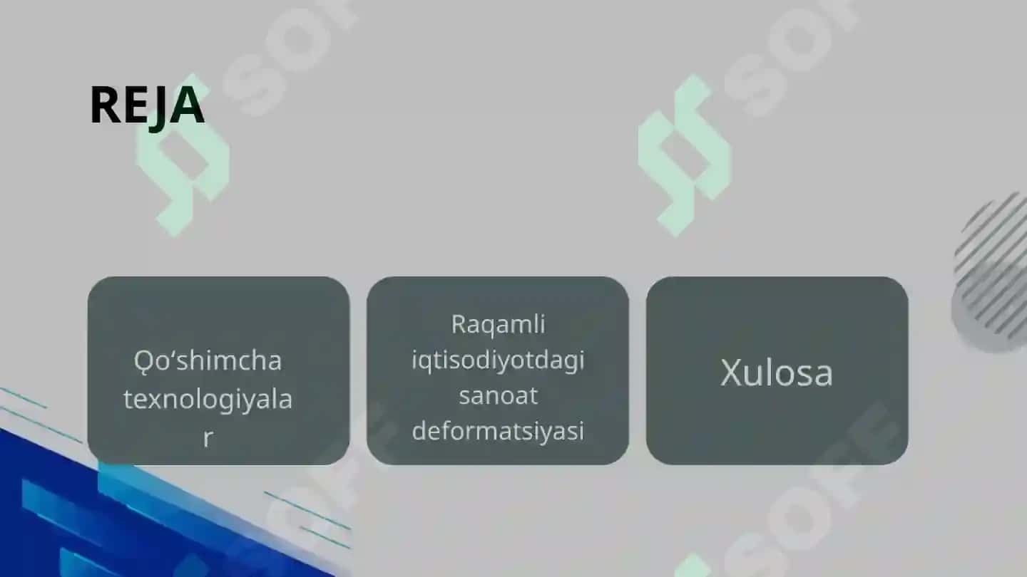 QO'SHIMCHA TEXNOLOGIYALAR. RAQAMLI IQTISODIYOTDAGI SANOAT DEFORMATSIYASI 2