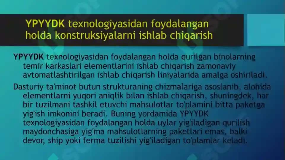Yengil po'latdan yasalgan yupqa devorli konstruktsiyalar (YPYYDK) 4