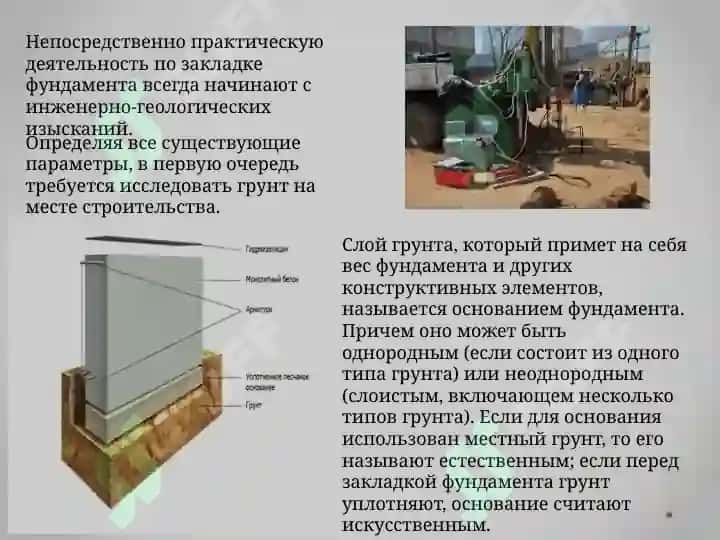 Основание фундамента 2