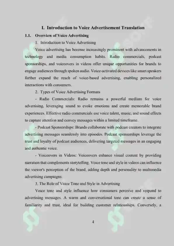 Voice Advertisement Translation, Theoretical Foundations and Practical Applications 4