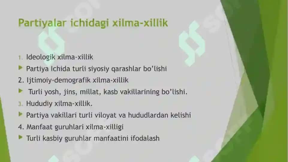 Partiyalarning ichki tuzilishidagi xilma-xillik.Universal partiyalar 3