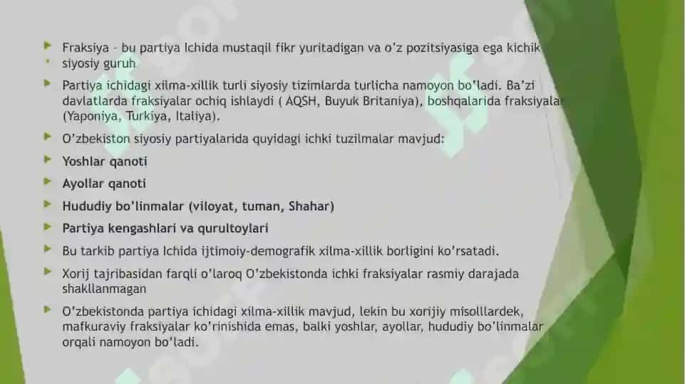Partiyalarning ichki tuzilishidagi xilma-xillik.Universal partiyalar 4