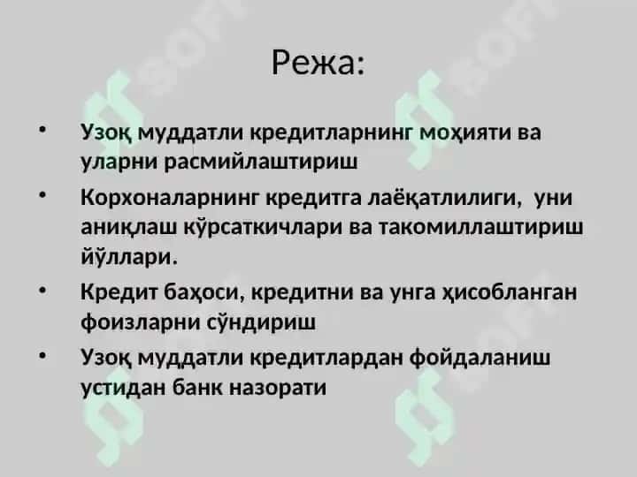 Инвестиция фаолиятини кредитлаш 2
