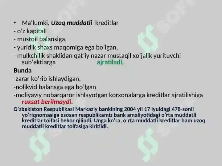 Инвестиция фаолиятини кредитлаш 6