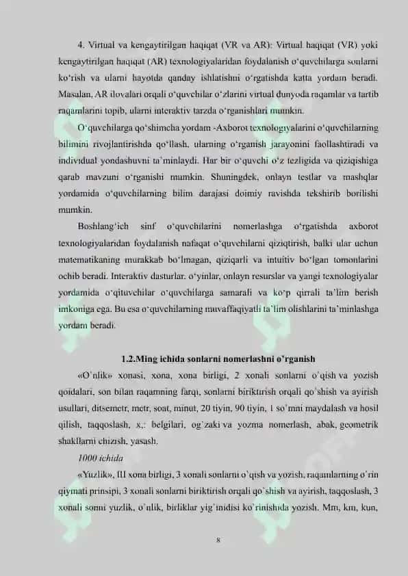 Ming ichida arifmetik amallar bajarish metodlardan foydalanish 8