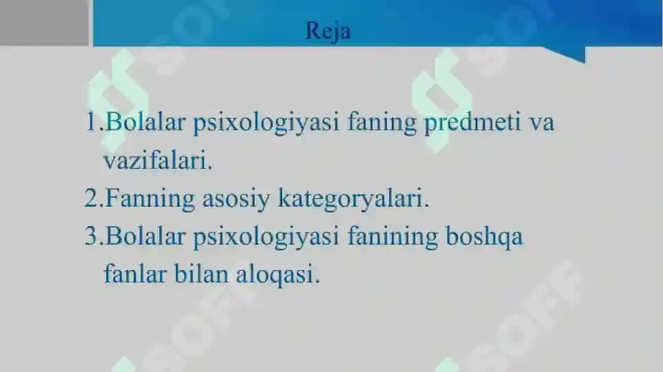 Bolalar psixologiyasi o‘quv fani sifatida 2