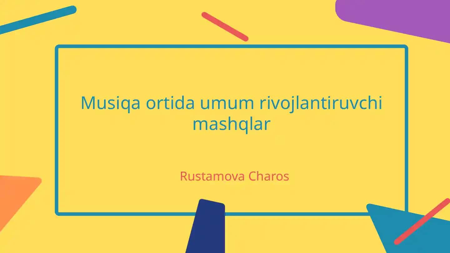 Musiqa ortida umum rivojlantiruvchi mashqlar 1