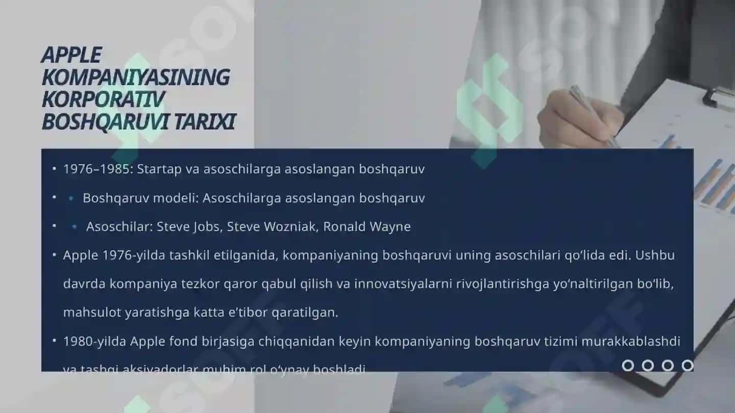 APPLE KOMPANIYASININNG KORPORATIV BOSHQARUVI 2