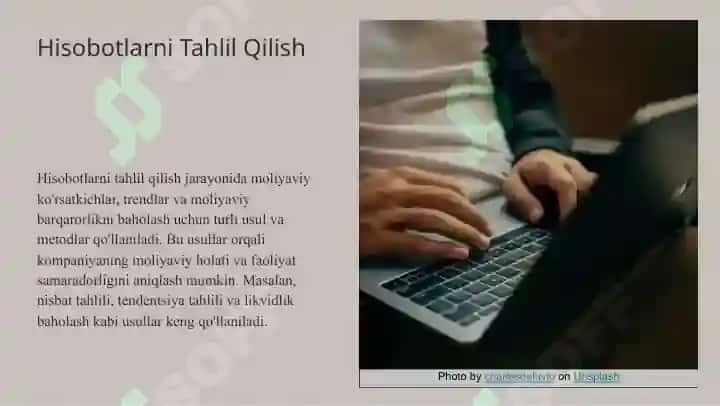 Moliyaviy hisobotning xalqaro standartlari asosida tuzilgan moliyaviy hisobot auditi. 6