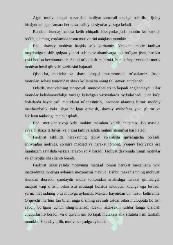 Motivatsiya nazariyalari.Motivatsion sohani tekshirish metodlari. 4