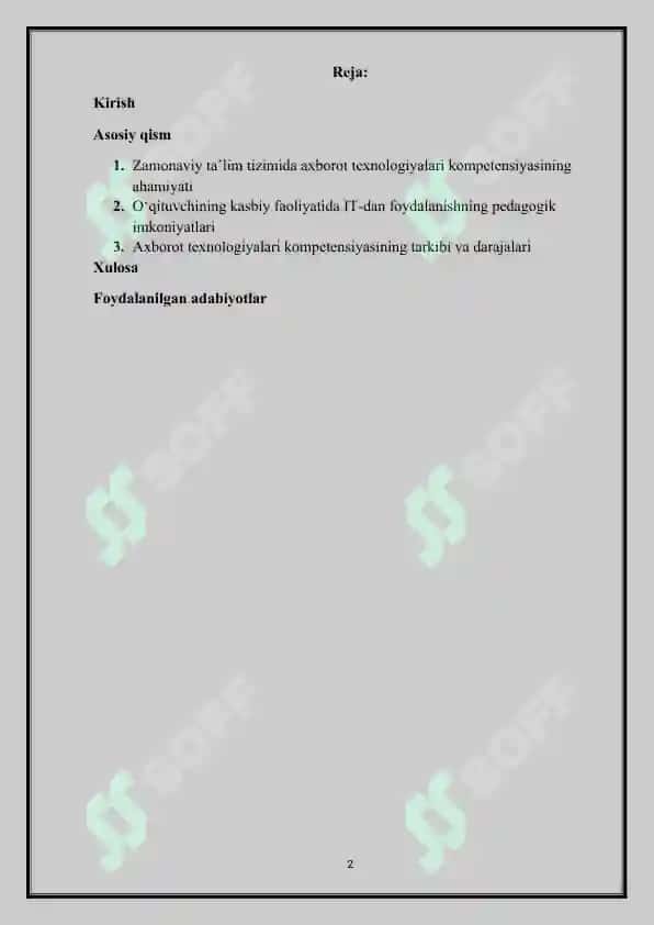O‘qituvchining kasbiy rivojlanishida axborot texnologiyalari kompetensiyasi 2