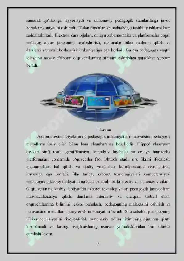 O‘qituvchining kasbiy rivojlanishida axborot texnologiyalari kompetensiyasi 8