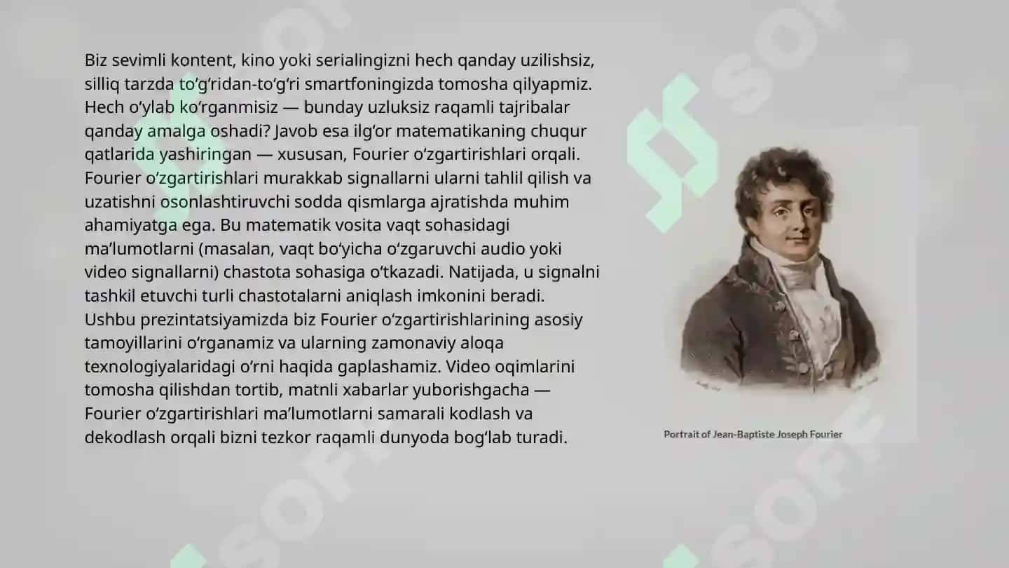 Prezintatsiya mustaqil ish Fure o'zgartirishlar 3