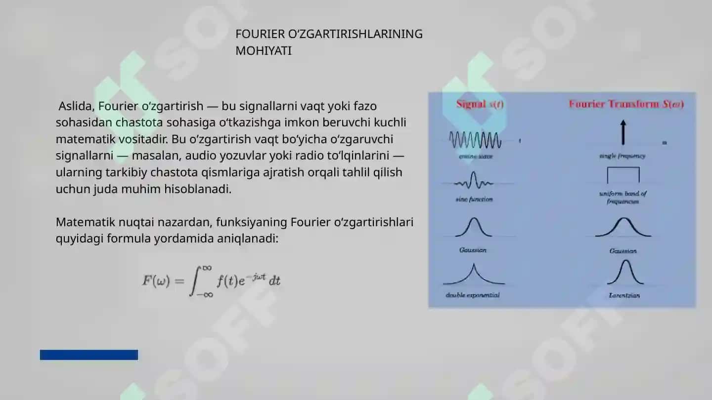 Prezintatsiya mustaqil ish Fure o'zgartirishlar 4