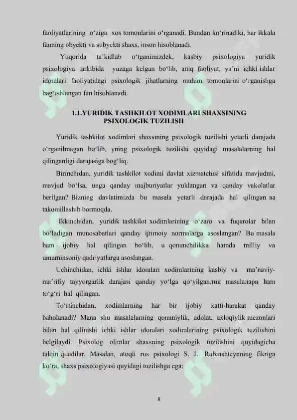 Yuridik tashkilot xodimlari shaxsining psixologik tuzilishi 8