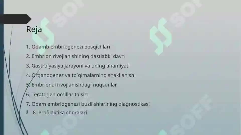 Odam embriogenezining qaltis davrlari 2