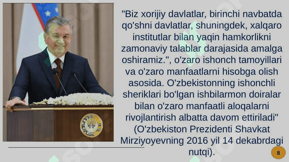 O'zbekiston va jahon hamjamiyati 8