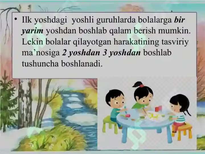 Maktabgacha taʼlim tashkilotlarida turli yosh guruhlarda Rasm chizishga o‘rgatish metodlari 4