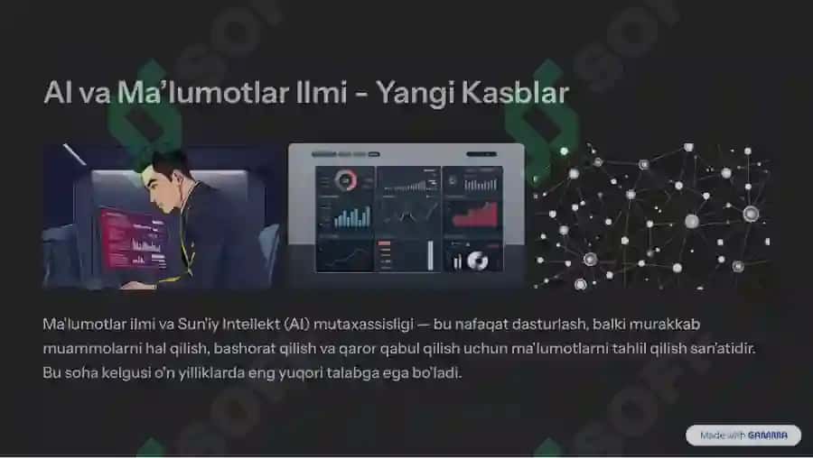 Kelajak kasblari {slayd} shablon 4