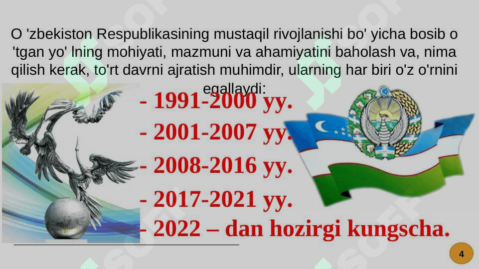 MUSTAQILLIK YILLARIDA O'ZBEKISTONDAGI IJTIMOIY IQTISODIY O'ZGARISHLAR 4