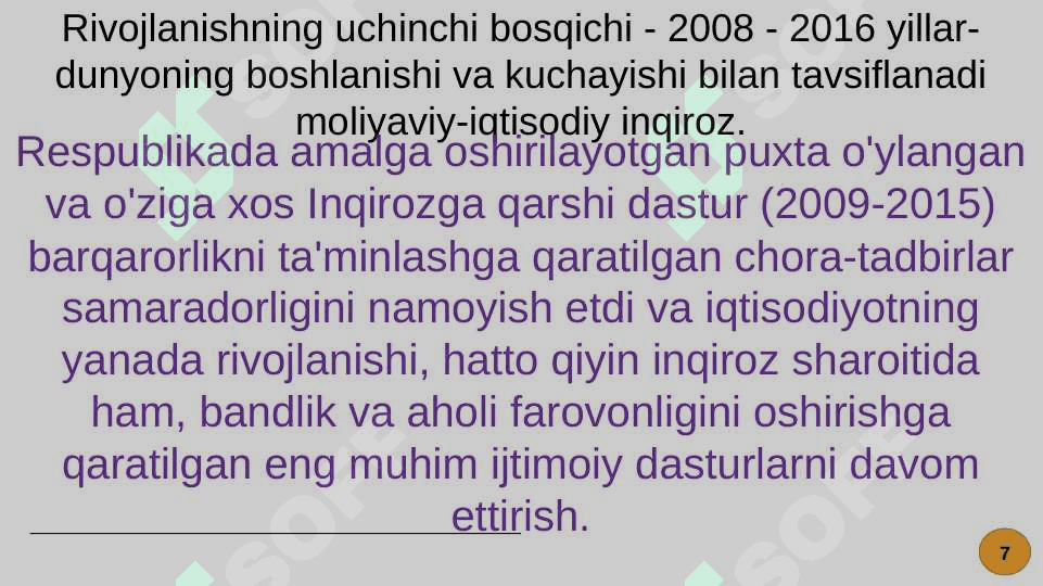 MUSTAQILLIK YILLARIDA O'ZBEKISTONDAGI IJTIMOIY IQTISODIY O'ZGARISHLAR 6