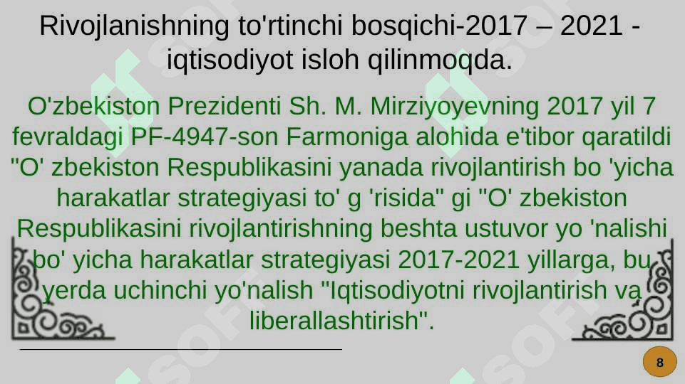 MUSTAQILLIK YILLARIDA O'ZBEKISTONDAGI IJTIMOIY IQTISODIY O'ZGARISHLAR 7