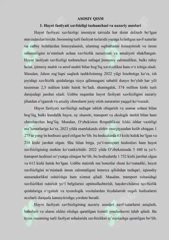Hayot faoliyati xavfsizligining nazariy asoslari 3